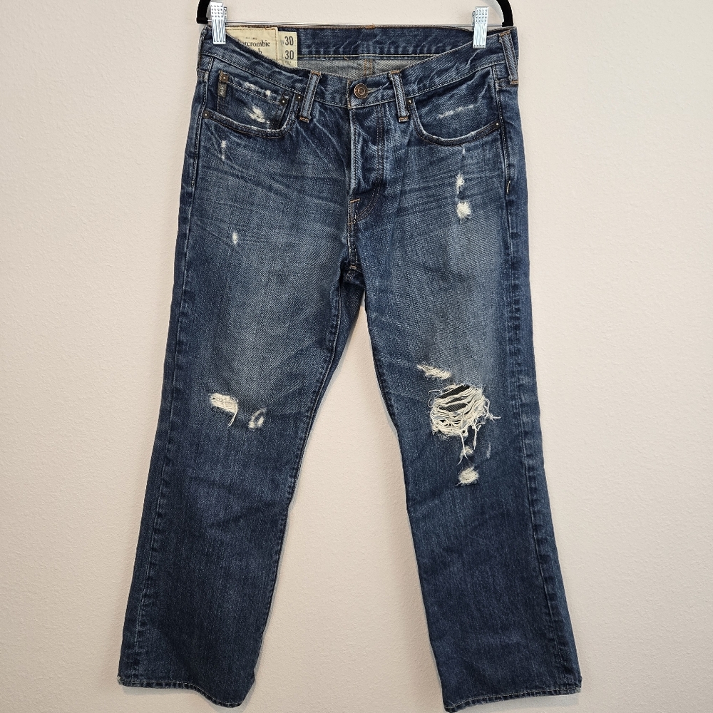 Abercrombie & Fitch Distressed Button Down Fly Jeans